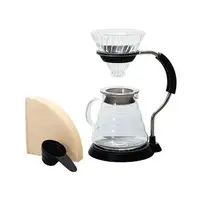 在飛比找樂天市場購物網優惠-《HARIO》V60玻璃濾杯手沖咖啡壺組(VAS-8006-
