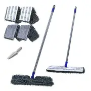 Microfiber Flip Flat Dust Mop 16.8" Reversible Floor Mop Flat Mop With Pads