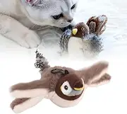 Interactive Flappy Bird Cat Toy, Interactive Cat Toys with Simulated Squeaky Birds, Chirping Flapping Bird Cat Toys, Indoor Cat Toys, Realistic Squeaker Tweet (C)