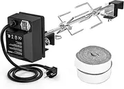 onlyfire Barbecue Skewer Set Made of Stainless Steel Rotisserie with Electric Motor, Compatible with Large XLarge BGE, Kamado Joe Classic, Pit Boss or Other Ceramic Grills