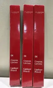 Clarins Lipliner Pencil 04 Nude Mocha 1.2g 0.04 oz. New In Box Set Of 3 Pencils