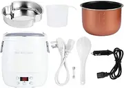 Different Gift 1.6L Mini Rice Cooker, Separate Inner Tank Food Steamers, White Electric 12V AU 220V for Home Car