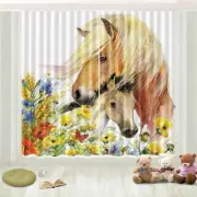 Brown Hairy Nice Mare 3D Curtain Blockout Photo Printing Curtains Drape Fabric