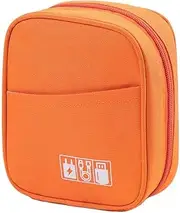 E-Tree Storage Pouch for Small Electronics and Accessories,Tech Bag,Electronic Organizer Case Compatible with MacBook Laptop Charger,Mouse,Cables,Hub,Power Bank,Earphone,Toiletries Cosmetics (Orange)