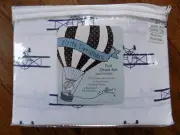Little Dreamers Boys White and Navy Blue Airplanes Full Sheet Set Bedding
