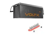 VoltX 12V 300Ah Lithium Battery + Bus Bar M8 Power Distribution Terminal Block (6 GANG 300A Red)