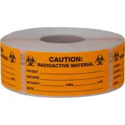 Caution Radioactive Material Medical Healthcare Diagnostic Labels 1.125 x 2.375