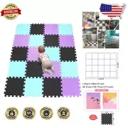 Safe and Stylish Interlocking Foam Play Mats for Toddlers - 20 Tiles Included