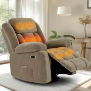Advwin 8-Point Electric Heat Massage Chair Light Brown