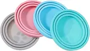 Mipcase 4Pcs Silicone Pet Food Can Covers Food Safe Lids for Dog Cat Food Containers Flexible Seal to Keep Food Fresh Easy Open Close for Fridge Storage Grey