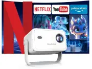 【Netflix Licensed&Auto Focus】Smart Projector 1080P 4K Support with Dual Bluet...