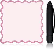 VioraWhite 22" Mini Majiong Mat for Travel Set Cute Scalloped Small Anti Slip Noise Reduction Mahjong Accessories Gifts Domino & Tile Game Table Mat (Pink)