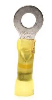 MVP Yellow 10-12 AWG Crimp Solder Seal Ring Terminal 1/4" - 25 Pack