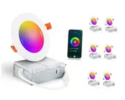 [6 Pack] 4inch Smart WiFi LED Recessed Lights,RGBCW Color Changing Recessed