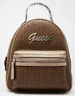 NEW GUESS Women's Hendry Mocha Brown Logo Print Small Backpack Bag Handbag Purse