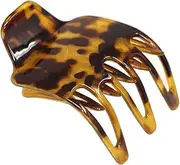 Parcelona French Wide Paw Savana Light Shell 2 ¼” Celluloid Covered Spring Side Slide In Jaw Yoga Hair Claw Clip for Women and Girls