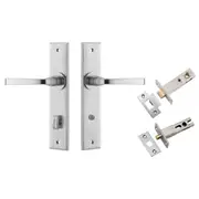 Annecy Lever Chamfered Backplate Privacy Kit w Privacy Turn Brushed Chrome