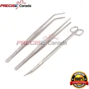 3 Pcs Aquarium Maintenance Tools Kit Tweezers Scissors For Live Plants Grass