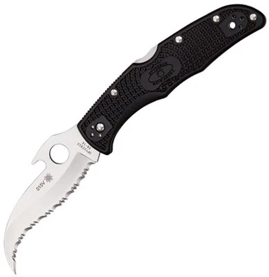 Spyderco Matriarch 2 Knife Emerson Wave Combo Edge Black FRN Handle C12SBK2W