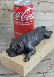 Vintage Style Hand Cast BRONZE Male English Bulldog Handcrafted Sculpture Decor
