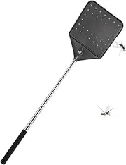 Fly Swatters | Retractable Flyswatter with Steel Handle | Handheld Zapper Racket with Metal Handle Flying Catcher Tool for Fishing Classroom Camping