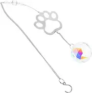MINAOLULUS Pet Memorial Suncatcher Dog Print Ornament for Use Thoughtful Remembrance Garden Window Vibrant Colors Intricate Design Long