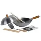 Ken Hom Classic Wok 10 Piece Set Steel Wok with Lid Carbon Steel Wok