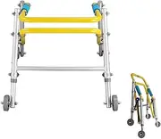 Children Standing Walking Aid Height Adjustable Rollator Walker With Wheels Folding Walking Frame For Children For Pediatric Disabled Injured Rehabilitation (Color : Yellow, Size : 52.5)