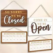 Woodamore Open Closed For Business - Business Hours Sign For Glass Door, Store Hours Of Operation Signs For Business, Restaurant, Cofee Shop