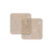 2pc Nord Deco Wooden Coaster Home Kitchen Tabletop Serveware 10x10cm Fern