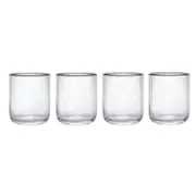4pc Mikasa Sorrento Crystal Tumbler Glass Set 400ml