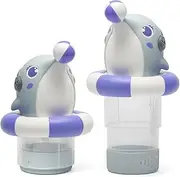 Husoiuy Dolphin Chlorine Dispenser Cute Dolphin Chlorine Dispenser with Float Adjustable Chlorine Tablet Dispenser for Indoor and Outdoor Use of Swimming Pools, Spas and Hot Tubs