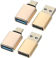 Angoily 4pcs USB Type-c to USB 3.0 Adapter Convert USB-c to Standard USB 3.0 Universal Phone Laptop Tablet Converter No Driver Needed Aluminum Alloy Compact Design