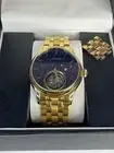 Aesop Mens Gold Flying Tourbillion Galaxy Dial Watch 41mm