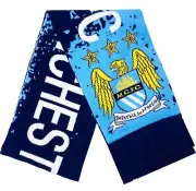 Burley Sekem MANCHESTER CITY Splash Jacquard Scarf Official Football BNWT