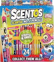 Scentos Scented Pencils for Kids - No. 2 Lead Pencils - Cute Pencils - For Ages 3 and Up - 24 Pack