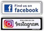 eSplanade Instagram Facebook sign sticker decal (Instagram and Facebook Combo)