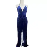 Aidan Mattox Purple Velvet Long Eveving Dresss NWT Size 6