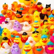 100 Pcs 2'' Rubber Ducks Party Favors Assorted Toy Bulk Mini Floater for Kids...