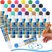 Crtiin 24 Pack Mixed Colors Set of Bingo Daubers Dot Markers Bulk Bingo Supplies in 12 Colors Dot Art Markers 1.28 oz Paint Craft Ideal for Art and Crafts Painting Supplies Drawing Coloring