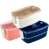 在飛比找ETMall東森購物網優惠-ASVEL日本便當盒雙層減脂飯盒1人便攜午餐水果盒上班族可微