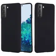 For Samsung Galaxy S21+ Plus Case, Solid Color Liquid Silicone Shockproof Full Coverage Cover, Black