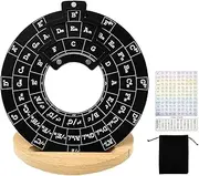 Circle of Fifths Wheel Metal with Wooden Stand, Complete with Guitar Chord Chart, Aluminum Alloy Melody Tool for Musical Instrument Learning