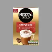 Nescafe Gold Cappuccino Instant Coffee, New Recipe, 10 Cups, Free Shipping
