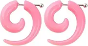 [Decentraland] 1 Pair 3 mm(8 G) Black Acrylic Swirl Spiral Tribal Fake Tapers Gauge Stretcher Gauges Expander Gage Stretching Kit Ear Tunnels Earrings Plugs Set Body Piercing Jewelry Women Men, 3 mm(8