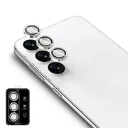 ZUSLAB Galaxy S23 / S23+ / S23 Plus Camera Lens Screen Protector Tempered Glass Individual Metal Ring Lens for Samsung (2023) - Silver