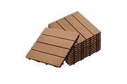 SOGA 11 pcs Coffee DIY Wooden Composite Decking Tiles Garden Outdoor Backyard Flooring Home Decor