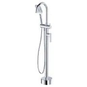 Tono Floor Mounted Bath Mixer With Hand Shower, Chrome