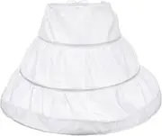 [TENDYCOCO] Girls Petticoat - Half Flower Girl Hoop Skirt Kids Tutu Underskirt for Girls, White