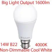14W Non-Dimmable LED Light Globes Bulbs Lamp B22 Bayonet Cool White 4000K 1600Lm